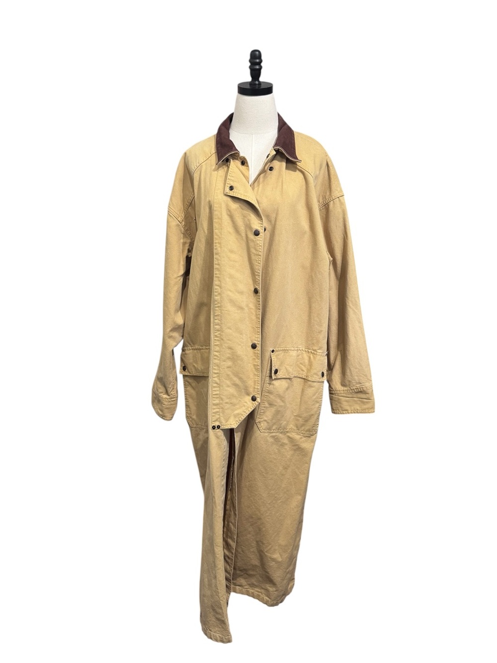 Vintage The Australian Outback Collection Long Trench Coat with Leather Collar